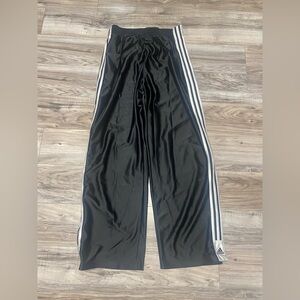 Adidas Pants Mens Size L Vintage Basketball Snap Button Track Tear Warm-Up Black